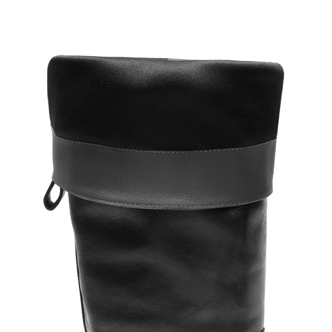 百丽时尚搭扣骑士靴女2025冬新质感真皮舒适方跟高长靴B2820DG5