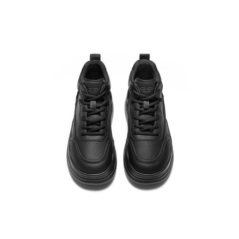 百丽小众波浪底高帮休闲鞋女2025冬新商场同款百搭休闲靴E6H1DDD5