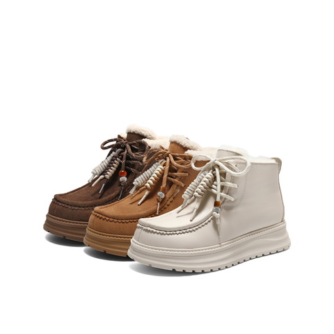 百丽时尚挂饰雪地靴女2025冬新商场同款厚底保暖休闲短靴E8S1DDD5