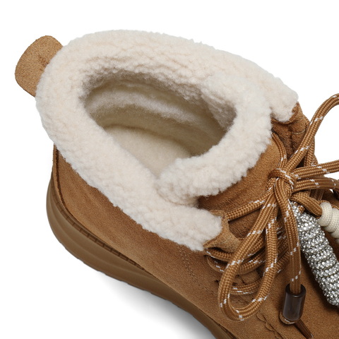 百丽时尚挂饰雪地靴女2025冬新商场同款厚底保暖休闲短靴E8S1DDD5