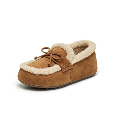 百丽复古绒绒毛边毛毛鞋女2025冬新内增高加绒保暖休闲鞋B2830DA5