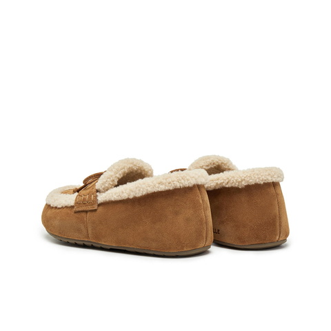 百丽复古绒绒毛边毛毛鞋女2025冬新内增高加绒保暖休闲鞋B2830DA5