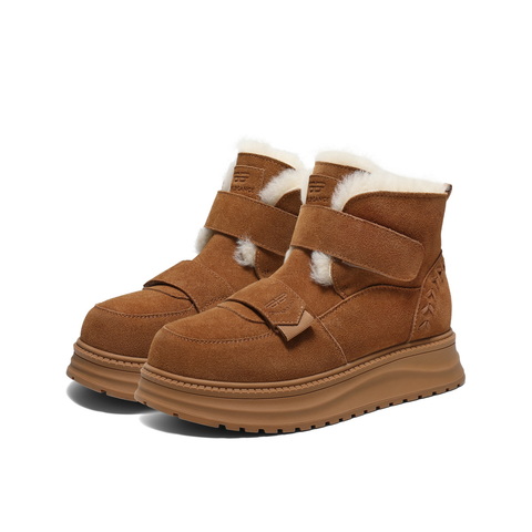 百丽厚底增高雪地靴女2025冬新商场同款保暖魔术贴东北靴E8R1DDD5