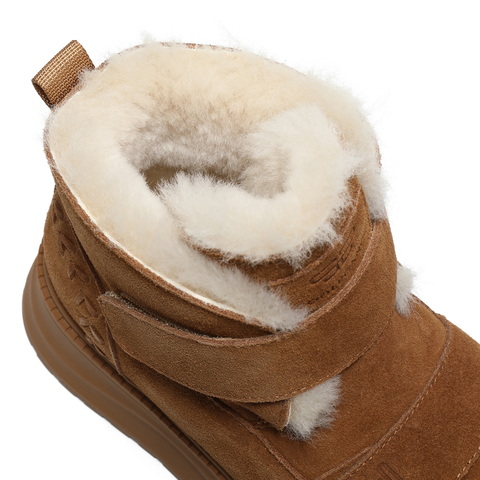 百丽厚底增高雪地靴女2025冬新商场同款保暖魔术贴东北靴E8R1DDD5