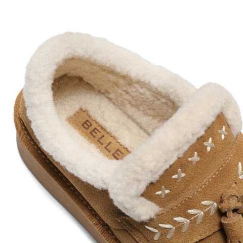 百丽民族风流苏毛毛鞋女2025冬新厚底增高加毛休闲鞋B2827DM5