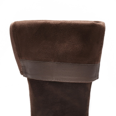 百丽复古绒面弹力靴女2025冬新商场同款气质显瘦弹力高靴3QFF2DG5