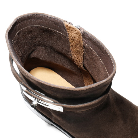 百丽复古百搭时装靴女2025冬新商场同款真皮搭扣气质短靴3QF48DD5