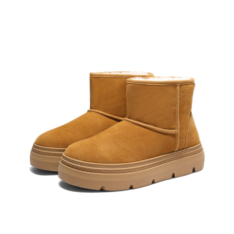 百丽暖墩墩雪地靴男靴2025新款冬厚底增高保暖休闲东北靴A2202DD5