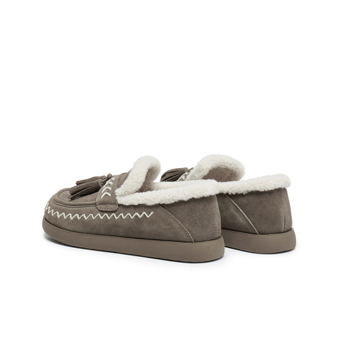 百丽复古流苏毛毛鞋女2025冬新商场同款民族风保暖休闲鞋E5B1DDM5