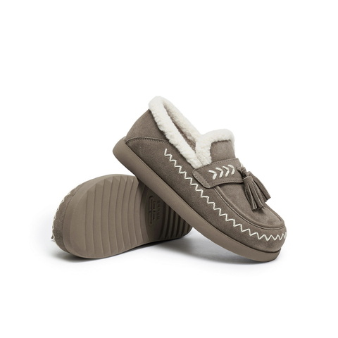 百丽复古流苏毛毛鞋女2025冬新商场同款民族风保暖休闲鞋E5B1DDM5