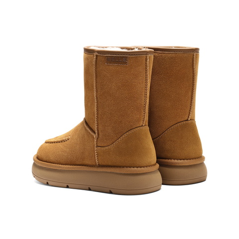 百丽复古雪地靴女2025冬新商场同款厚底保暖休闲靴E8C2DDZ5