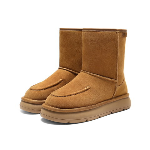 百丽复古雪地靴女2025冬新商场同款厚底保暖休闲靴E8C2DDZ5