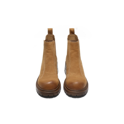 百丽复古擦色切尔西靴女2025栋新粗跟增高百搭休闲短靴B2969DD5