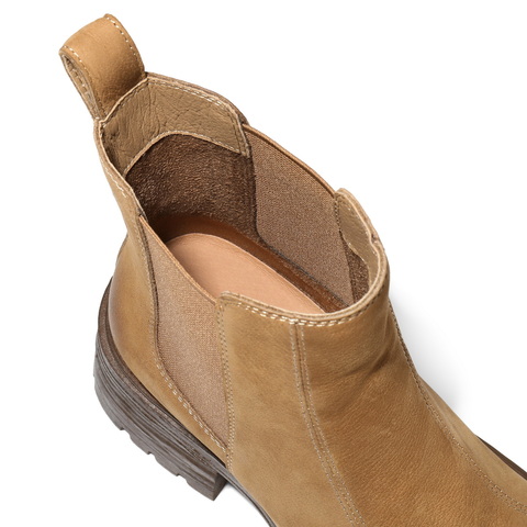 百丽复古擦色切尔西靴女2025栋新粗跟增高百搭休闲短靴B2969DD5