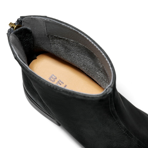 百丽复古擦色时装靴女2025冬新气质百搭粗跟增高短靴B2910DD5