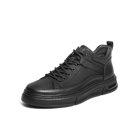 百丽高帮休闲板鞋男2025新款冬商场同款牛皮革厚底潮流鞋8WE01DD5