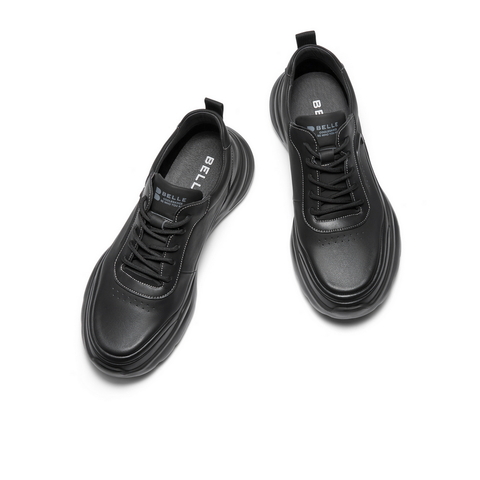 百丽厚底增高健步鞋男鞋2025新款冬季潮搭户外休闲运动鞋L6011DM5