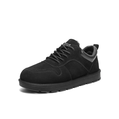 百丽户外休闲低帮雪地鞋男2025新款冬季厚实保暖鞋毛毛鞋A2258DM5