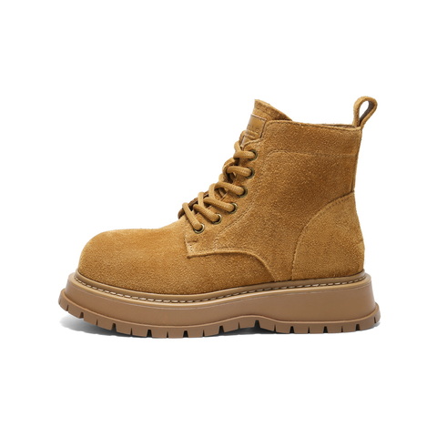 百丽复古绒面马丁靴女2025冬新厚底增高美拉德休闲短靴B2908DD5