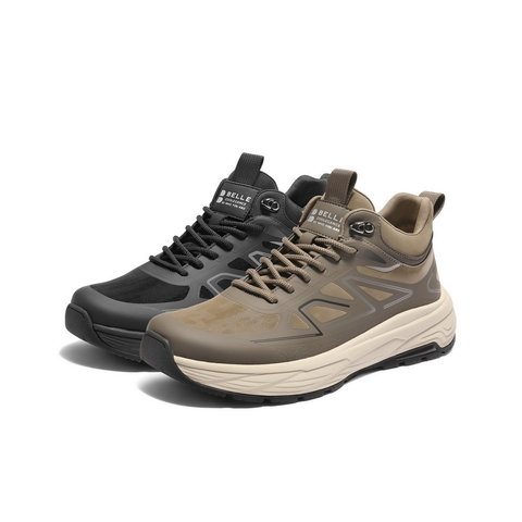 百丽高帮休闲运动鞋男鞋2025新款冬季厚底增高潮搭户外鞋A2176DD5