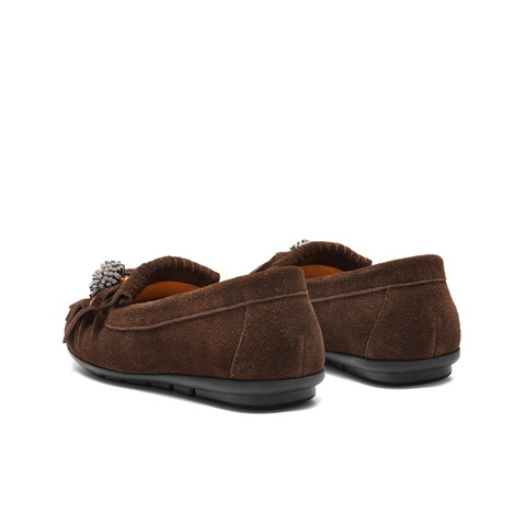 百丽小众流苏乐福鞋女2025秋新舒适软薄底便士乐福鞋B2694CA5