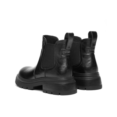 百丽复古擦色切尔西靴女2025冬新真皮厚底增高休闲短靴B2941DD5