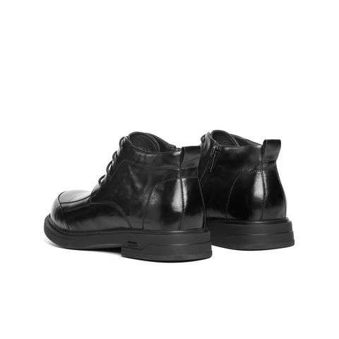 百丽潮搭马丁靴男2025新冬商场款牛皮革高帮休闲皮鞋加绒8XS01DD5