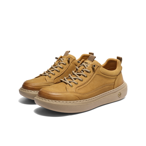 百丽时尚休闲板鞋男2025新款冬商场同款牛皮革套脚工装鞋8YE01DM5