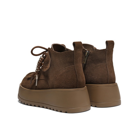 百丽复古流苏串珠马丁靴女2025冬新厚底增高休闲短靴B2951DM5