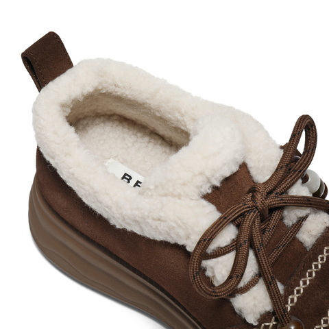 百丽复古民族风串珠毛毛鞋女2025冬新厚底加毛保暖休闲鞋B2954DM5