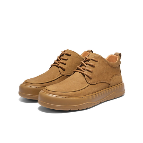 百丽高帮休闲工装鞋男2025新款冬季厚底板鞋户外潮搭短靴A2178DD5