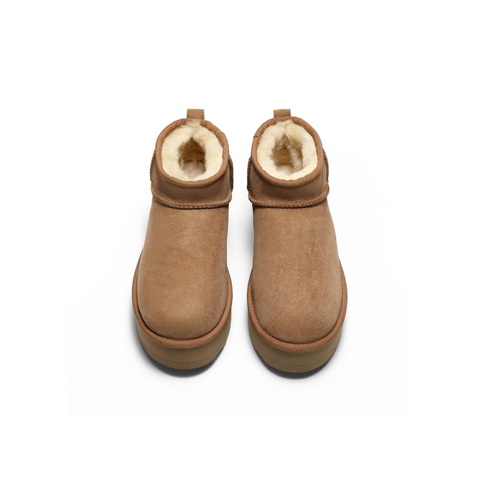 百丽复古厚底增高雪地靴女2025冬新舒适保暖百搭短靴B2931DD5