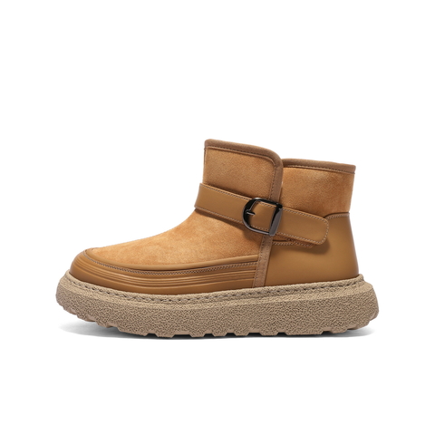 百丽休闲保暖雪地靴男靴2025新款冬季厚底棉靴户外东北靴A2270DD5