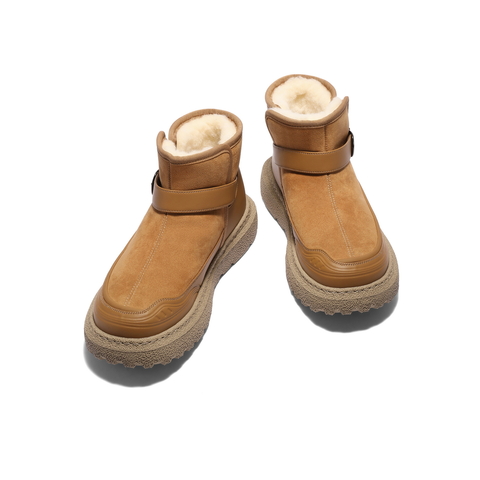 百丽休闲保暖雪地靴男靴2025新款冬季厚底棉靴户外东北靴A2270DD5