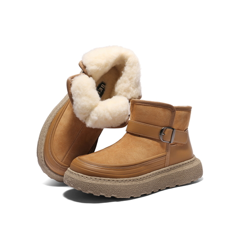 百丽休闲保暖雪地靴男靴2025新款冬季厚底棉靴户外东北靴A2270DD5