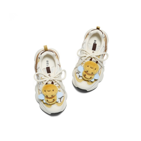 百丽时尚撞色老爹鞋女童2025秋新商场同款可爱饰扣休闲鞋50056C85