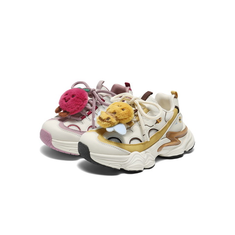 百丽时尚撞色老爹鞋女童2025秋新商场同款可爱饰扣休闲鞋50056C85