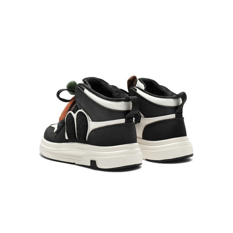 百丽撞色高帮板鞋女童2025冬新商场同款卡通饰扣休闲鞋V5118D85