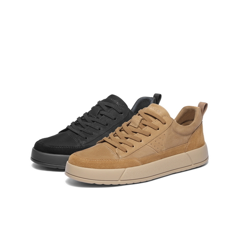 百丽时尚潮搭休闲鞋男2025新款冬季舒适厚底系带板鞋A2180DM5