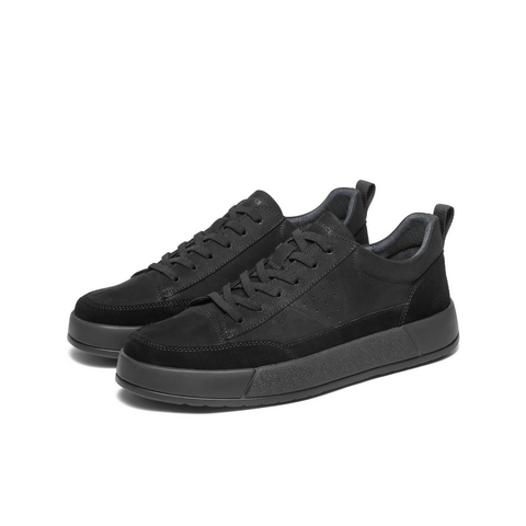 百丽时尚潮搭休闲鞋男2025新款冬季舒适厚底系带板鞋A2180DM5