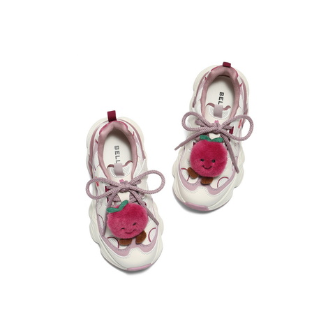 百丽时尚撞色老爹鞋女童2025秋新商场同款可爱饰扣休闲鞋50056C85