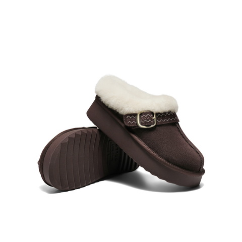 百丽民族风毛毛口毛毛鞋女2025冬新商场同款加毛保暖半拖F3D1DDH5