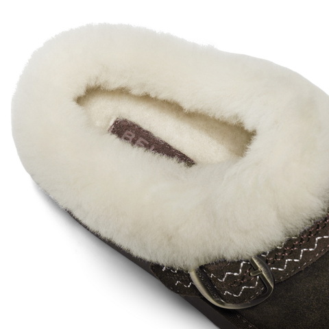 百丽民族风毛毛口毛毛鞋女2025冬新商场同款加毛保暖半拖F3D1DDH5