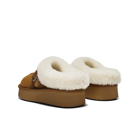 百丽民族风毛毛口毛毛鞋女2025冬新商场同款加毛保暖半拖F3D1DDH5