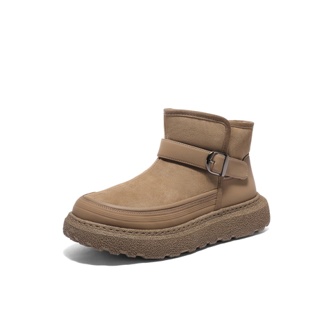 百丽休闲保暖雪地靴男靴2025新款冬季厚底棉靴户外东北靴A2270DD5