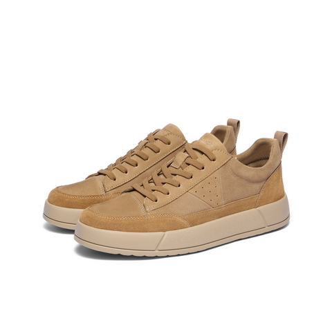 百丽时尚潮搭休闲鞋男2025新款冬季舒适厚底系带板鞋A2180DM5