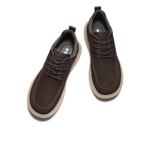 百丽高帮休闲工装鞋男2025新款冬季商场同款牛皮革板鞋8WK01DD5