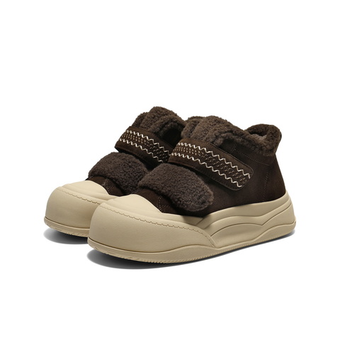 百丽精致刺绣毛毛鞋女2025冬新丑萌大头休闲鞋B3017DM5