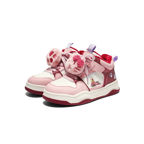 百丽卡通撞色高帮板鞋女童2025冬新商场同款童趣休闲鞋25080D85