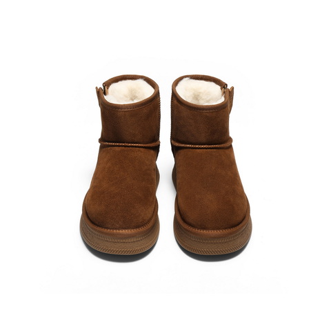 百丽复古厚底雪地靴女2025冬新商场同款加毛保暖休闲短靴F3C1DDD5